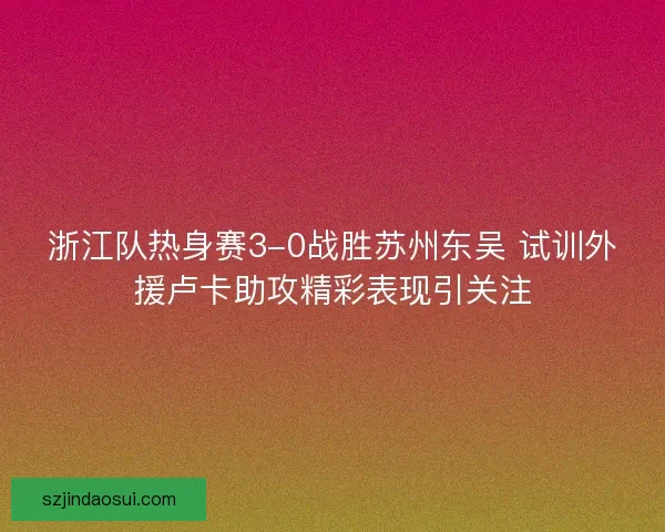 浙江队热身赛3-0战胜苏州东吴 试训外援卢卡助攻精彩表现引关注