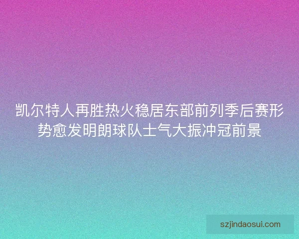 凯尔特人再胜热火稳居东部前列季后赛形势愈发明朗球队士气大振冲冠前景